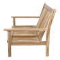Teak loungebank teak 124cm + kussen