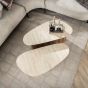 Dexter salontafel set van 2 driehoekige poot - mdf/keramiek travertine