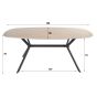 Deborah deens ovale eettafel - 180 cm - keramiek