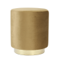Nadien poef Ø40x44 cm velvet bruin/goud van het woonmerk Light&Living