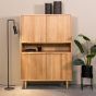 Jule wandkast 110x49x158 cm - naturel