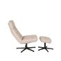 Alvar fauteuil bouclé - naturel + hocker