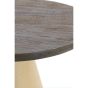 Ocana salontafel ø80x40 cm hout olie - bruin+mat beige