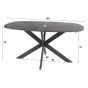 Gabriel eettafel 150 cm deens ovaal - zwart bruin