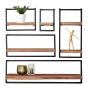 Woody metaal wandplank - bundel set van vijf 100x100 cm