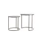 Talca bijzettafel set van 2 Ø41x46+Ø49x52 cm - donkerbruin
