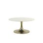 Rickerd salontafel Ø76x36 cm - wit marmer+antiek brons
