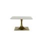 Rickerd salontafel ø70 cm - wit marmer/antiek brons