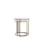 Ferati ronde bijzettafels set van 2 - glas helder/goud