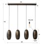 Francis hanglamp 4L - brons antiek