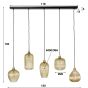 Elize hanglamp gestreept glas 5L van het woonmerk Fraaai