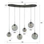 Dylan hanglamp 6-lichts - artic zwart