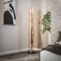 Flores vloerlamp 5L tube amber glas - artic zwart