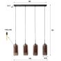 Wrexham hanglamp 4L 105 cm staal smoke van het woonmerk Fraaai