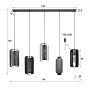 Kasey hanglamp 5L - artic zwart