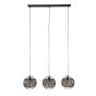 Monty hanglamp 3L - Ø30 cm - zwart/bruin