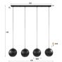 Nelson hanglamp 4L - Ø25 cm - zwart