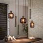 Lacey hanglamp mix 4+3-lichts - sienna bruin