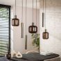 Lacey hanglamp mix 4+3-lichts - sienna bruin