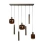 Lacey hanglamp mix 4+3-lichts - sienna bruin