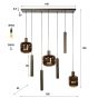 Lacey hanglamp mix 4+3-lichts - sienna bruin