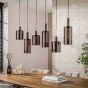 Lucien hanglamp 6-lichts - sienna bruin
