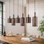 Lucien hanglamp 6-lichts - sienna bruin