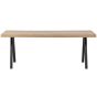 Combi-Tablo mangohout 180x90 cm + 2-standen poot vierkant