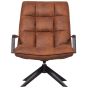 Jouke draaifauteuil met armleuning leerlook - cognac