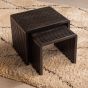 Willa bijzettafelset van 2 recycled teak - zwart
