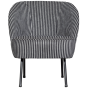 Vogue fauteuil streep - zwart/grijs