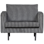 Rodeo fauteuil gestreept - zwart/grijs