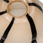 Kency vaas glas met streep - naturel/zwart