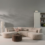 Loft vloerlamp metaal/bouclé 130xø30 cm - naturel met stippen