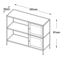 Sigurd metalen dressoir - 2 deurs - 100 cm - zwart