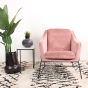 Antonio fauteuil velvet roze - OUTLET B