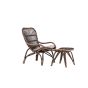 Leila loungestoel - donker walnoot - rattan