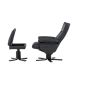 Savo relax fauteuil met voetenbank - zwart