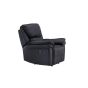Kazo verstelbare fauteuil - lederlook - zwart