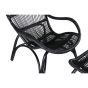 Yaral loungestoel met voetenbank - zwart - rattan