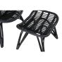 Yaral loungestoel met voetenbank - zwart - rattan