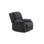 Zira verstelbare fauteuil - lederlook - zwart