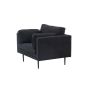 Kora fauteuil - linnen - zwart