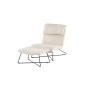 Limo fauteuil met voetenbank - boucle - wit