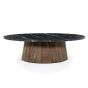 Salontafel Maxim ovaal - 120x70 cm - mango hout/marmer