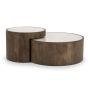 Salontafels Hazel - mangohout & marmer - set van 2