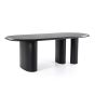 Organische eettafel Walter - eiken - 220x100 cm - zwart