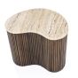 Organische bijzettafel Mari - 50x33x44 cm - Mango hout & travertin
