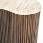 Organische bijzettafel Mari - 50x33x44 cm - Mango hout & travertin