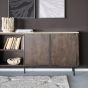 Dressoir Lio - 200 cm - Mango hout & travertin - 3 deurs